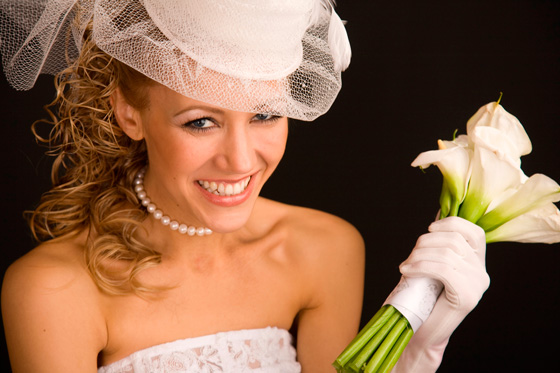bridal hats and gloves